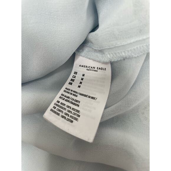 American Eagle Outfitters High-Waisted Lace Mini Skirt Light Blue Women's Size M - Picture 8 of 11